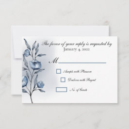 Cartão RSVP Indigo Romance Wedding Response Cards