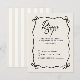 Cartão RSVP Indo à Capela Coquette Bow Casamento