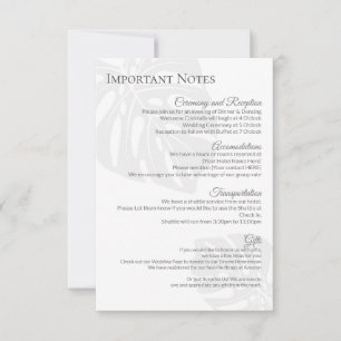 Cartão RSVP Inserir Folha de Informações de Casamento Moderno