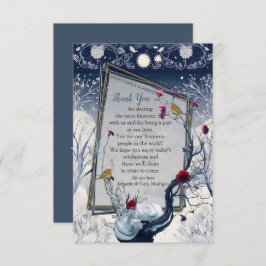 Cartão RSVP Inverno único Ikabana Festivo Obrigado