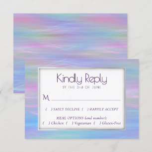 Cartão RSVP Iridescência Whimsical   Watercolor Frame Entree