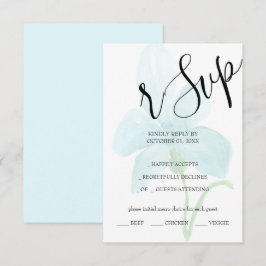 Cartão RSVP Íris Azul Floral Aquarela Pintada à Mão