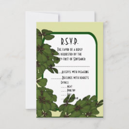 Cartão RSVP Irish green e shamrock casamento R.S.V.P