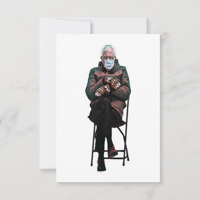 Cartão RSVP Irmão Bernie Parka Mittens T-Shirt Gift (Frente)