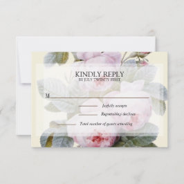 Cartão RSVP Isabella II, Elegant vintage rosas franceses