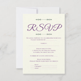Cartão RSVP Ivory and Wreath / Boda Marfil y Corona 
