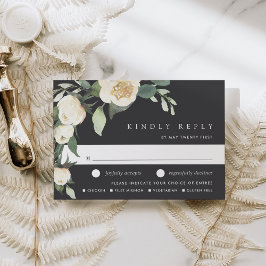 Cartão RSVP Ivory Bloom Watercolor Floral Weding Meal Choice