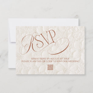 Cartão RSVP Ivory Terracotta Editorial Casamento
