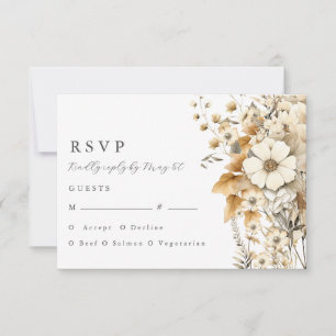 Cartão RSVP Ivory Wildflower Wedding