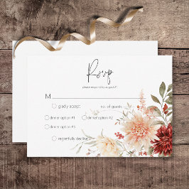 Cartão RSVP Janta Floral de Boho com queda picante