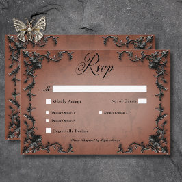 Cartão RSVP Janto Cardíaco Gótico Preto e Pó