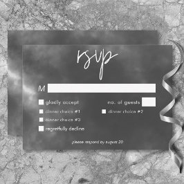 Cartão RSVP Janto de Casamento de Embriões Gótica Black & Whit