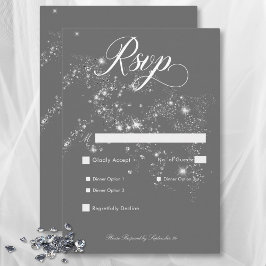 Cartão RSVP Janto de Cinzas Mínimas Modernas e Óculos Brancos