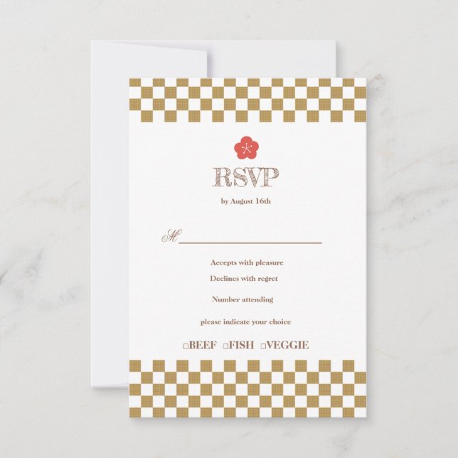 Cartão RSVP Japanese Touch Bridal (Frente)