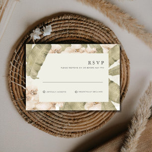 Cartão RSVP Jardim Botânico Casamento Floral Tropical