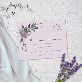 Cartão RSVP Jardim Botânico Roxo Lavanda Elegante
