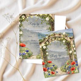 Cartão RSVP Jardim de Flores Silvestres Arbor Casamento Rústic