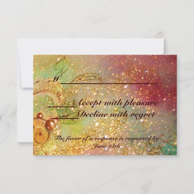 CARTÃO RSVP JARDIM DE SOMBRAS PERDIDAS/RSVP DE BORBOLHA MÁGICA (Frente)