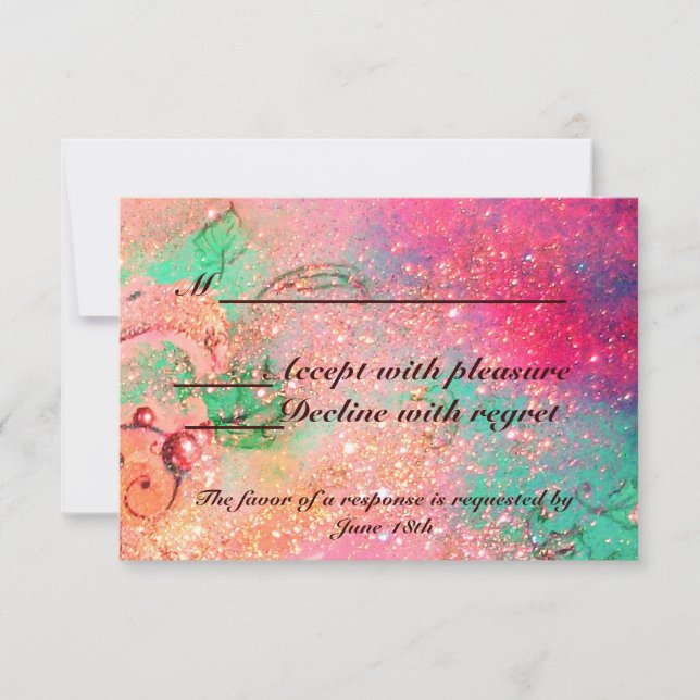 CARTÃO RSVP JARDIM DE SOMBRAS PERDIDAS/RSVP DE BORBOLHA MÁGICA (Frente)