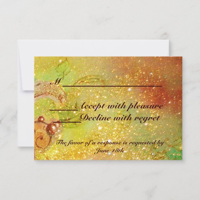 CARTÃO RSVP JARDIM DE SOMBRAS PERDIDAS/RSVP DE BORBOLHA MÁGICA (Frente)