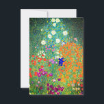 Cartão RSVP Jardim Flor Gustav Klimt<br><div class="desc">Cartão com a pintura a óleo do Jardim Flor de Gustav Klimt (1906). Um belo jardim de flores roxas,  vermelhas,  brancas,  azuis e laranja. Um presente de excelente para fãs de Arte Nouveau e de Arte Austríaca.</div>
