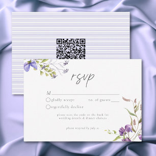 Cartão RSVP Jardim Romântico de Flores Silvestres de Lavanda C