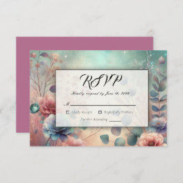 Cartão RSVP Jardim Secreto no Brilho da Noite