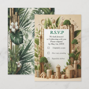 Cartão RSVP Jardins e Edifícios ecológicos em Harmonia