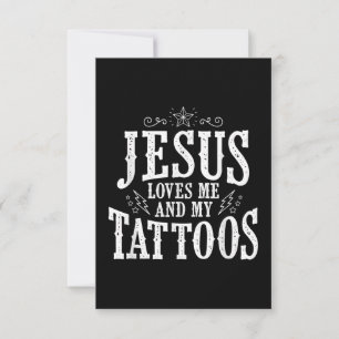 Cartão RSVP Jesus ama  Jesus Me Ama E Minhas Tatuagens
