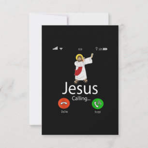 Cartão RSVP Jesus Amor Jesus chamando...Jesus Phone Christia