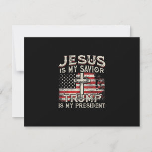 Cartão RSVP Jesus É Meu Salvador Trump É Meu Presidente Americ