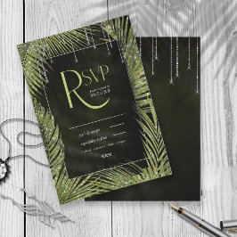 Cartão RSVP Jewel Palm Leaf Green ID830