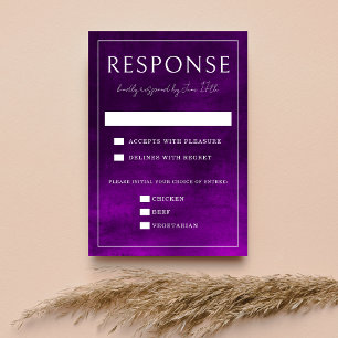Cartão RSVP Jewel Tone Romance Amethyst Casamento