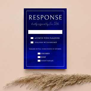 Cartão RSVP Jewel Tone Romance Azul Marinho Casamento