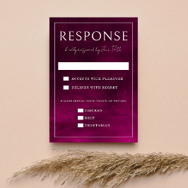 Cartão RSVP Jewel Tone Romance | Vermelho Escuro | Casamento