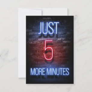 Cartão RSVP Jogos Apenas Mais Cinco Minutos