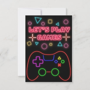 Cartão RSVP Jogos de Lets Play Games