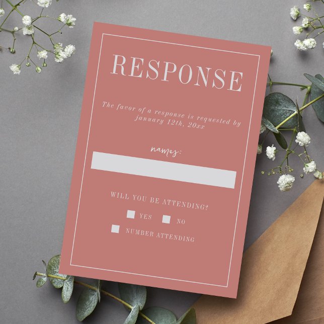 Cartão RSVP Juliette | Cores Curadas | Casamento (Criador carregado)