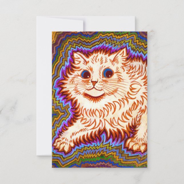 Cartão RSVP Kaleidoscope Cat (Frente)
