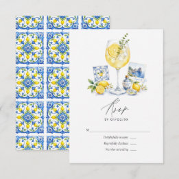 Cartão RSVP La Dolce Vita Costa Amalfi Casamento Limoncello