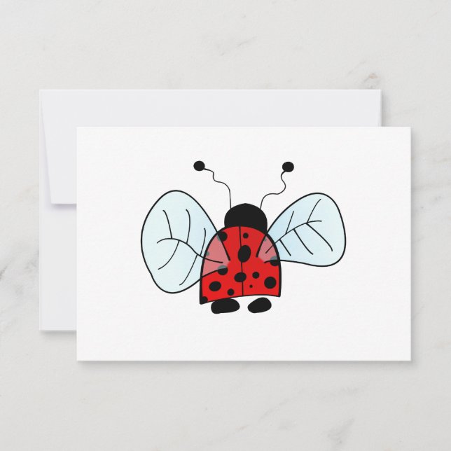 Cartão RSVP Ladybird (Frente)