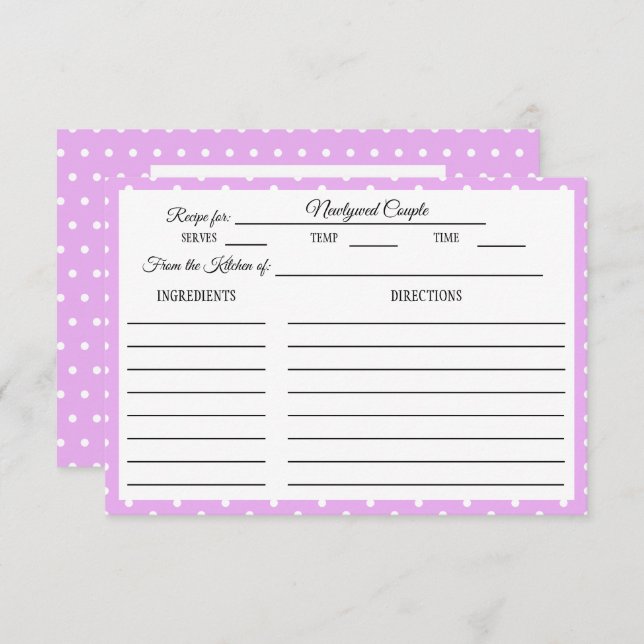 Cartão RSVP Lavanda da Bolinhas branca da placa de recebimento (Frente/Verso)