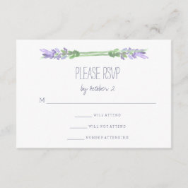 Cartão RSVP Lavanda francesa Watercolor no Casamento Branco RS