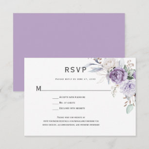 Cartão RSVP Lavanda Hydrangea Floral