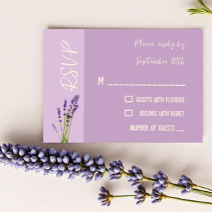 Cartão RSVP Lavanda Love Wedding