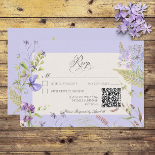 Cartão RSVP Lavanda russa e Lavanda de flores selvagens
