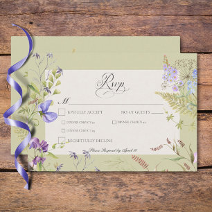Cartão RSVP Lavanda russa e Sage Wildflower Janto