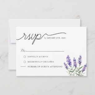 Cartão RSVP Lavanda russa Floral