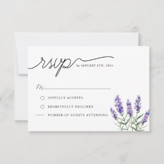 Cartão RSVP Lavanda russa Floral