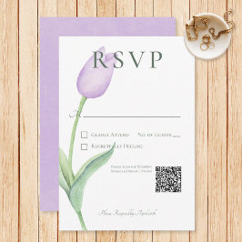 Cartão RSVP Lavanda Tulip Solo Purple Modern Casamento